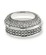 Antiqued Silver-Plated Large Oval Dot Jewelry Box - £20.03 GBP