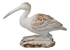 Nautical Marine Roosting Scarlet Ibis Distressed Faux Wood Finish Figurine - $36.99