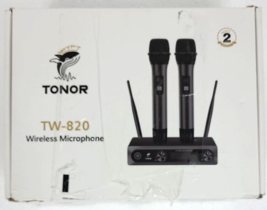 TONOR Wireless Microphone Metal Dual Professional UHF Cordless Dynamic Mic, Gray - £73.09 GBP