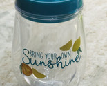 Teal Stemless  Summer Drinking Plastic Glass  W/Lid.Bring Your Own Sunsh... - £11.51 GBP