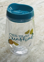 Teal Stemless  Summer Drinking Plastic Glass  W/Lid.Bring Your Own Sunsh... - £11.50 GBP