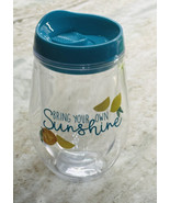 Teal Stemless  Summer Drinking Plastic Glass  W/Lid.Bring Your Own Sunsh... - £11.55 GBP
