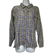blue place water controller plaid outdoors vented button up shirt women’... - $24.74