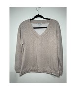 Women&#39;s ORVIS V-Neck Sweatshirt Size M - Soft - Color is Taupe / Beige - $17.30