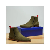 Men TAYNO Chelsea Chukka Micro Suede Soft Comfortable Boot Coupe Olive image 8