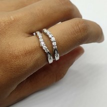0.65 Karat Diamanten Ring Schutz Wickel Bei Einsatz 14K Weiß Vergoldetem Silber - £182.08 GBP