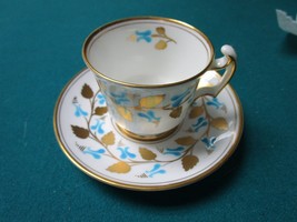 Royal Chelsea, England, cup and saucer turquoise and gold[a*5-b1] - £27.25 GBP