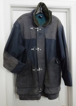 Nautica Toggle Jacket Coat Leather Cotton Poly Fill Olive Green Men&#39;s M ... - $159.00