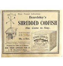 Beardsley&#39;s Shredded Cod Fish 1894 Advertisement Victorian Weathervane ADBN1oo - $14.99