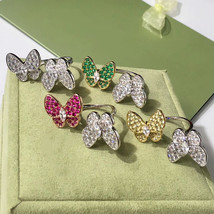 Brand Pure 925 Silver Jewelry For Women Full Stone Butterfly Wedding Jewelry Set - £38.67 GBP