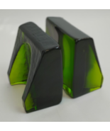 BLENKO Emerald Green Wedge Bookends Modern Sculptural Blown Glass Wayne ... - $9,408.20 MXN