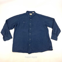 Red Head Brand Co Flannel Shirt XL Blue Button Up Solid Color  Cabincore - $12.86