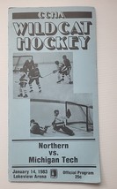 Michigan Tech vs Northern Michigan 1983 Hockey Game Program Lakeview Arena - £15.02 GBP