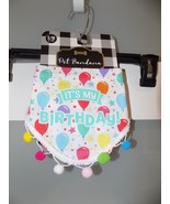 WOOF PET BANDANA IT&#39;S MY BIRTHDAY POM POM NECK KERCHIEF SIZE S/M 13-15&quot; NEW - $19.47 CAD