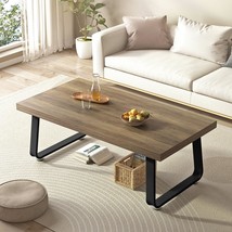 The 47-Inch Rustic Oak Hsh Wood Coffee Table Is A Modern, Simple, Rectangular - £113.52 GBP