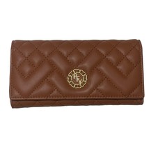 Titosha Perfect for You Quilted Long Wallet Brown Soft Faux Leather Fashion - $15.58