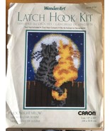 WonderArt Caron Latch Hook Kit Moonlight Meow 15x20 Kitty Cat Cats #4104   - £18.98 GBP