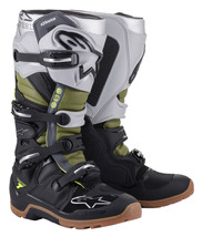 Alpinestars Tech 7 Enduro Black Silver Military Green Mens Adult Boots M... - $439.95+