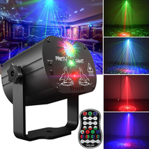 DJ Disco Stage Party Lights, Sound Activated Laser Light RGB Flash Strobe Projec - £22.26 GBP