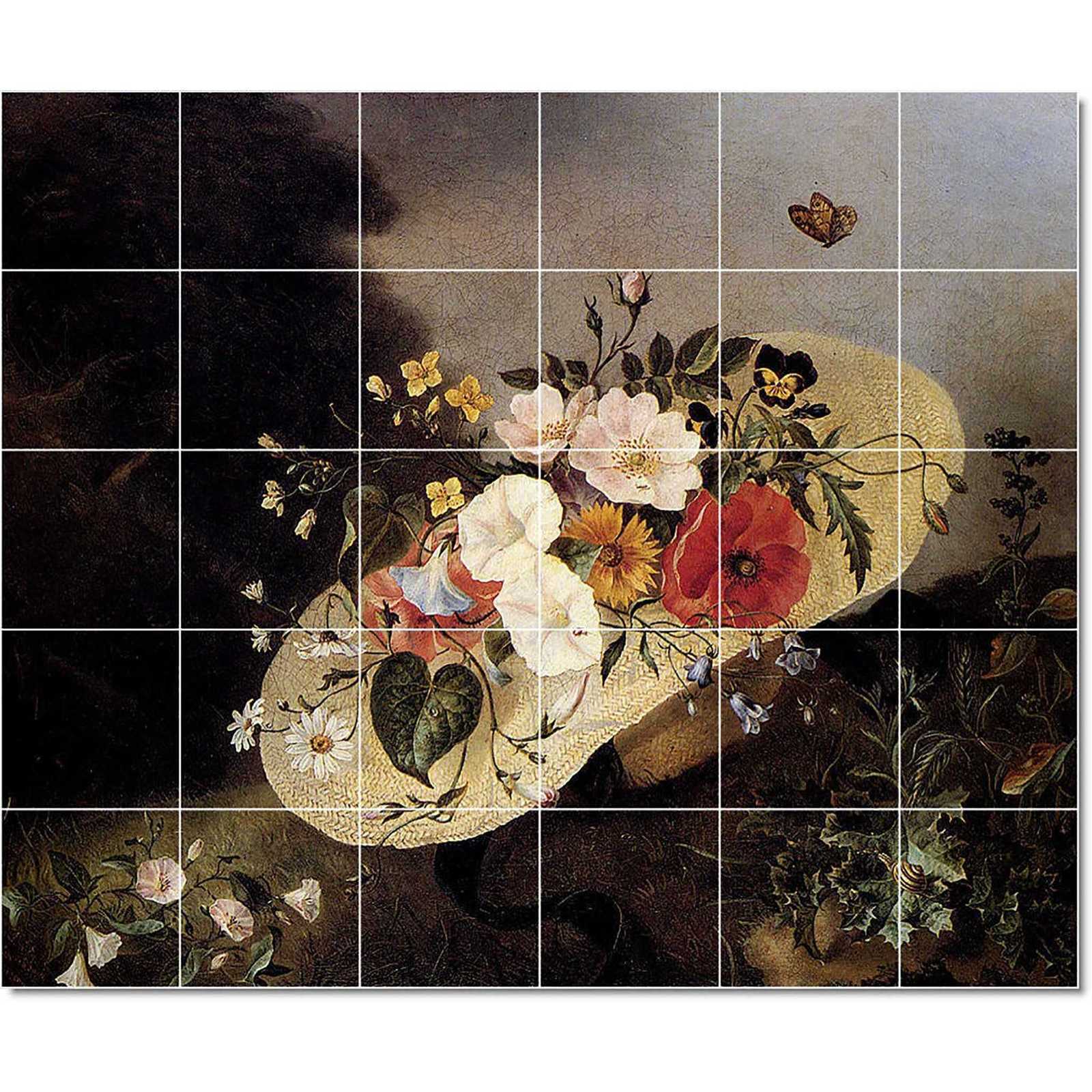 Lesourd beauregard ange louis still life with assorted flowers in a hat