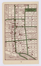 1951 ORIGINAL VINTAGE MAP OF MILWAUKEE WISCONSIN DOWNTOWN BUSINESS CENTER - $479.19 MXN