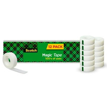 Scotch Magic Tape, Invisible, 12 Tape Rolls - £21.38 GBP