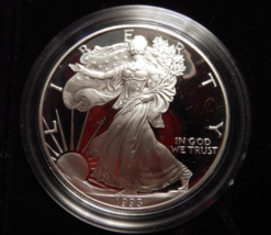 1993-P Proof Silver American Eagle 1 oz coin w/box & COA - 1 OUNCE - $85.00