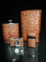 Brizard and Co Traveler Ostrich Antique Saddle with cutter and lighter NIB image 4