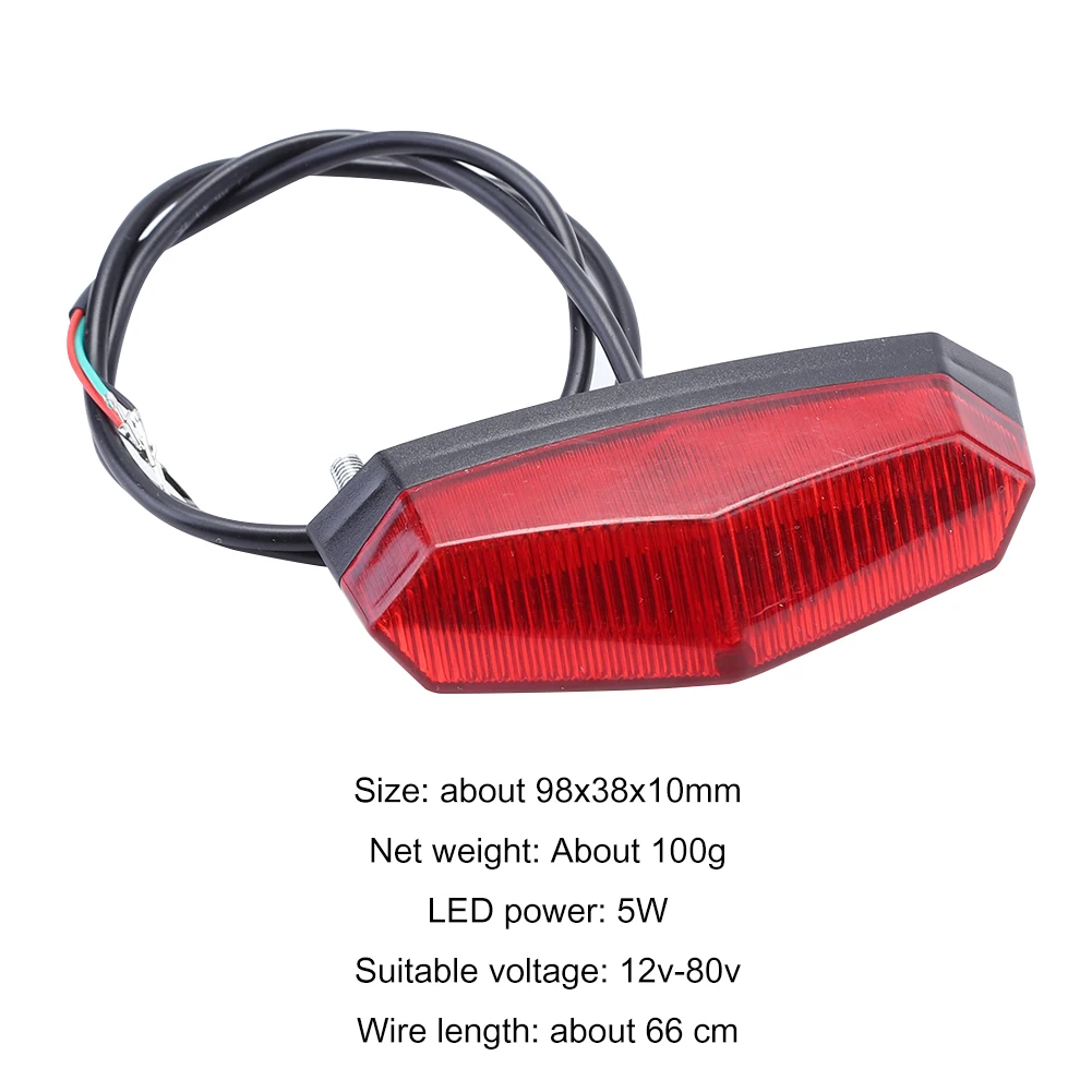 E-bike Rear LED Tail Light 36-60V Safety Warning Lamp For Electric Bicycle Water - $76.93