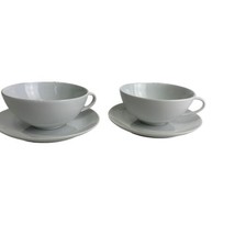 Pt. Ceramics by Marianna van Ooij White cup saucer Set Of 2 - $44.54
