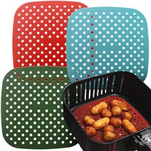 Reusable Silicone Air Fryer Liners 8.5 Inch by Linda’s Essentials (3 Pack, Squar - £15.97 GBP