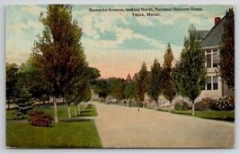 Togus ME Barracks Avenue Looking North National Soldiers Home Maine Postcard A39 - $6.95