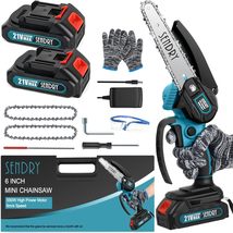 SENDRY Mini Chainsaw 6-Inch, Powerful Cordless Rechargeable Handheld, Ca... - $38.99