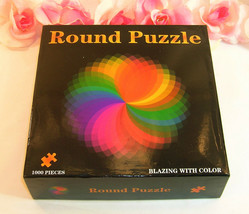 Jigsaw Puzzle 1000 Pieces Blazing With Color Round Puzzle - £10.38 GBP