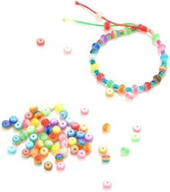 50 Striped Beads 6mm Acrylic Wholesale Bulk Rainbow Colors Assorted Lot Jewelry - $3.99