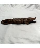 Vintage Hand Carved Mahogany Alligator Wall Hanging Folk Art Crocodile D... - $62.70 CAD