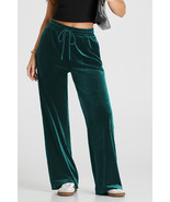 Evergreen Solid Drawstring Waist Wide Leg Pants - $327.31 MXN