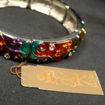 Treska Metal Stretch Rhinestone Multi-Color Resin Womens Bracelet - £12.74 GBP