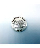 Vintage 1995 Brownie Day Camp River Falls Pin Button Pinback White Girl ... - $5.83