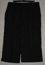 New Womens Gloria Vanderbilt Black W/ White Polka Dots Capri Pant Size L - £19.97 GBP