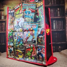 Marvel Comics Lined Reusable Shopping Bag Tote - Folds Flat w Snaps - Hulk, Thor - £7.56 GBP