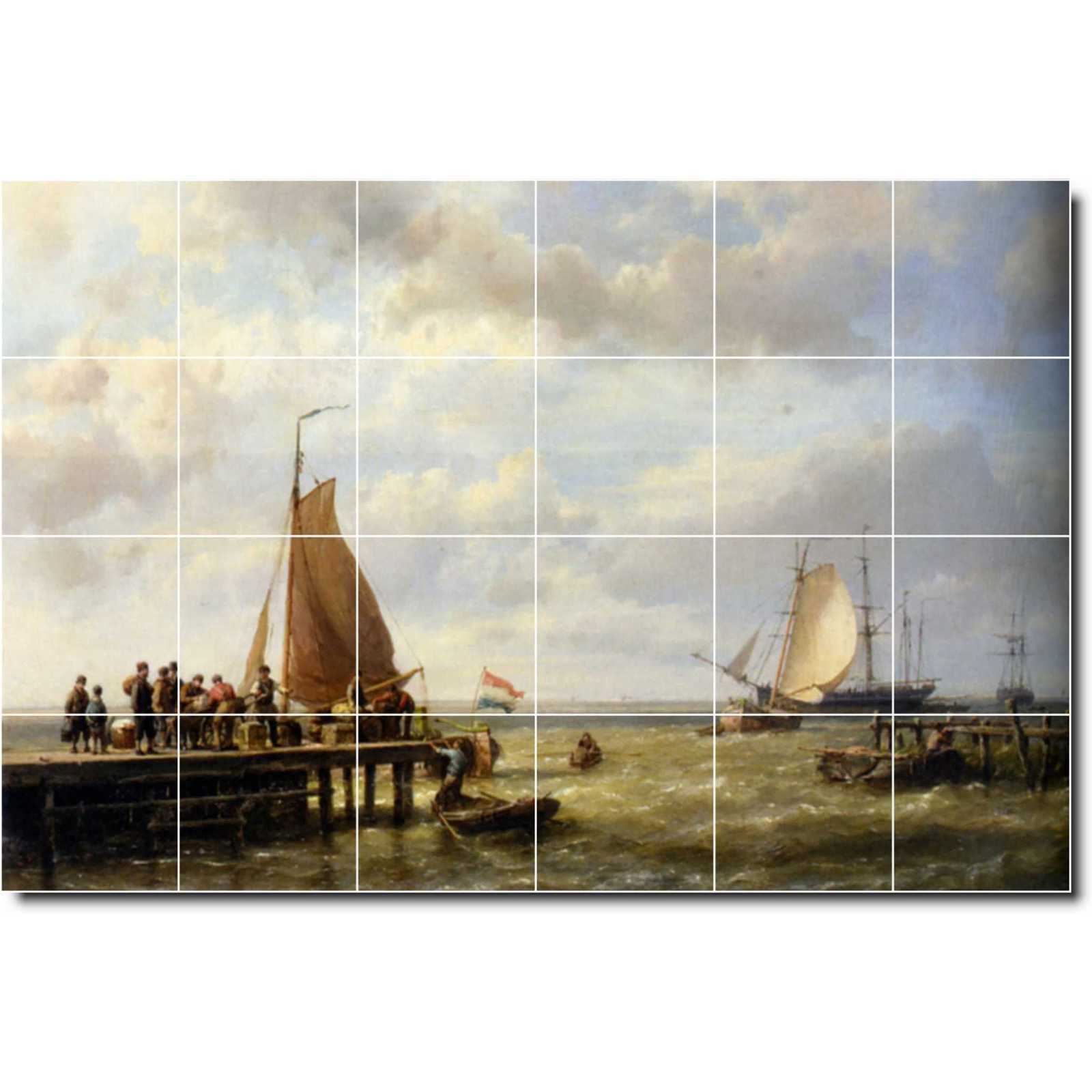 Koekkoek hermanus provisioning a tall ship at anchor