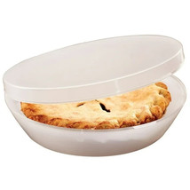 Pie Keeper Carrier 11.75-In Durable Plastic for Glass Metal Pan Hinged L... - $26.97