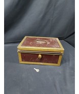 Antique Yale Lockbox Lock Document Papers Ephemera Box Brown Gold Origin... - $37.39