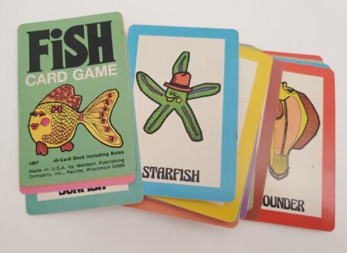 Vintage Whitman Fish Card Game W/ Hard Case Go Fish Deck 4907 Western Publishing - $24.74