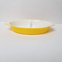 Yellow PYREX 1.5 Qt Divided Serving Dish Vintage 1 1/2 QT Split Oval Cas... - £9.33 GBP