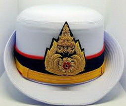 Royal Thai Army Officer Cap White Colonel Uniform Captain Women Soldier Military - $60.43