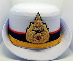 Royal Thai Army Officer Cap White Colonel Uniform Captain Women Soldier Military - £48.30 GBP