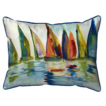 Betsy Drake Multi Color Sails Large Indoor Outdoor Pillow 16x20 - £36.73 GBP