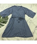 Soma Womens Robe Bathrobe Size L/XL Light Blue Knee Length Short Sleeve - $29.69